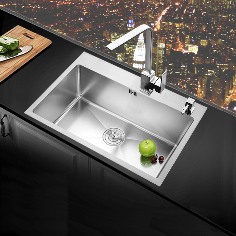 手工水槽大单槽洗菜盆小户型厨房304不锈钢洗碗池台下盆套餐加厚