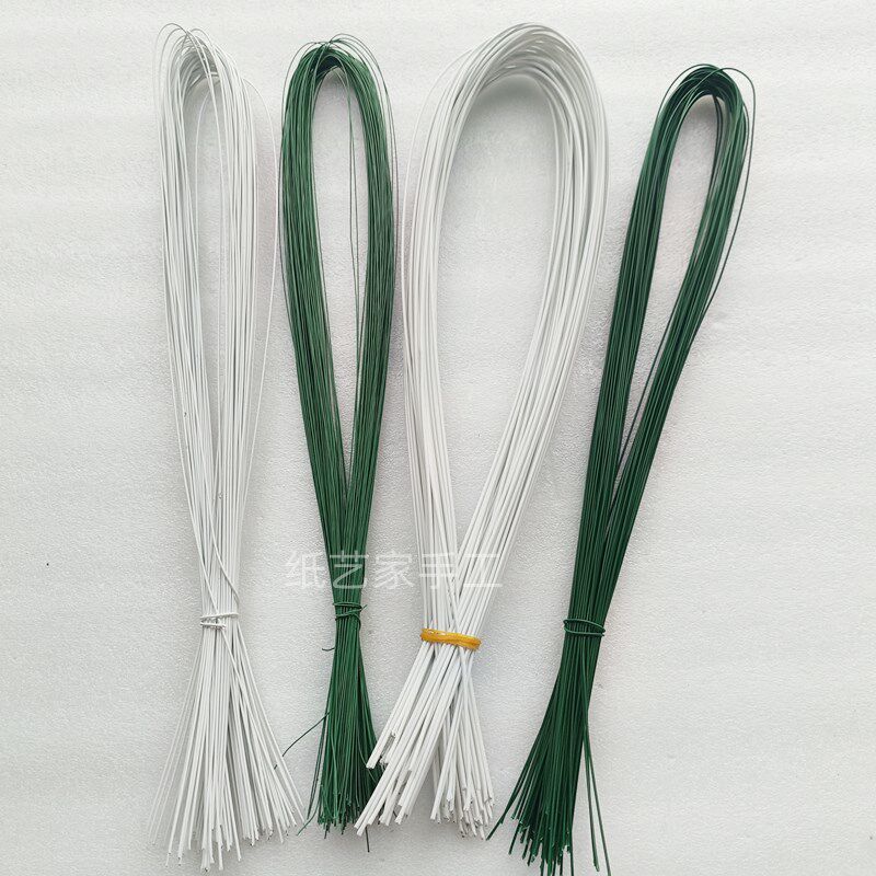 白色包胶铁丝细手工diy婚庆真丝花橱窗创意皱纹纸花大型花白铁丝