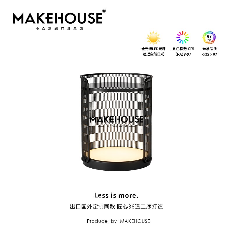 大理石卧室床头柜一体落地灯意式极简约茶几客厅边几置物台氛围灯