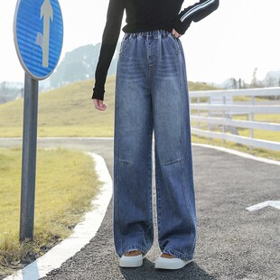 女童春装牛仔裤薄款2025新款女大童春季儿童直筒裤春秋初中生裤子