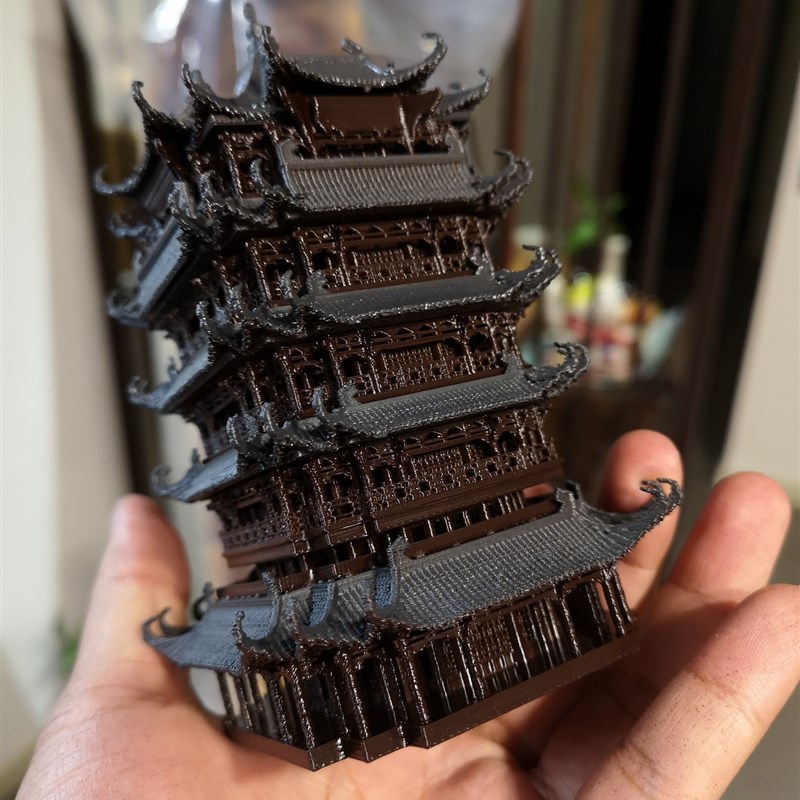 钰书房盆景造景鱼缸配件吸水石微景观假山上的小摆件模型黄鹤楼