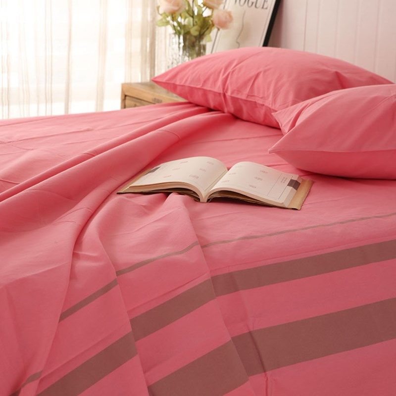 透气亲肤100纯棉加厚老粗布床单三件套单件被单睡单透气套件枕套