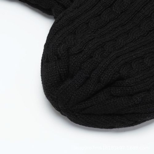 新款冬季护耳针织帽男女套头加绒保暖户外骑行帽加厚防风抗冻帽子