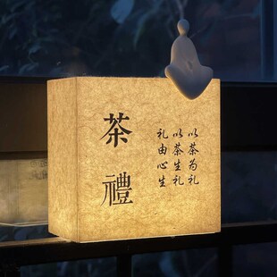 定制茶楼包间门牌茶台夜灯茶室包厢灯牌桌面复古摆件夜灯茶空间