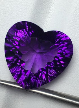 天然紫水晶裸石全净体刻面吊坠可镶嵌绕线锁骨链毛衣链乌拉圭原矿