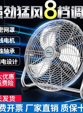 皓彩趴地扇大功率工业电风扇大风力落地家用台式工地风扇2024新款