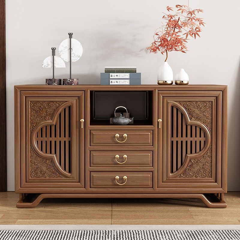 新中式实木餐边柜茶水柜客厅储物柜收纳柜厨房碗柜家具玄关柜茶柜