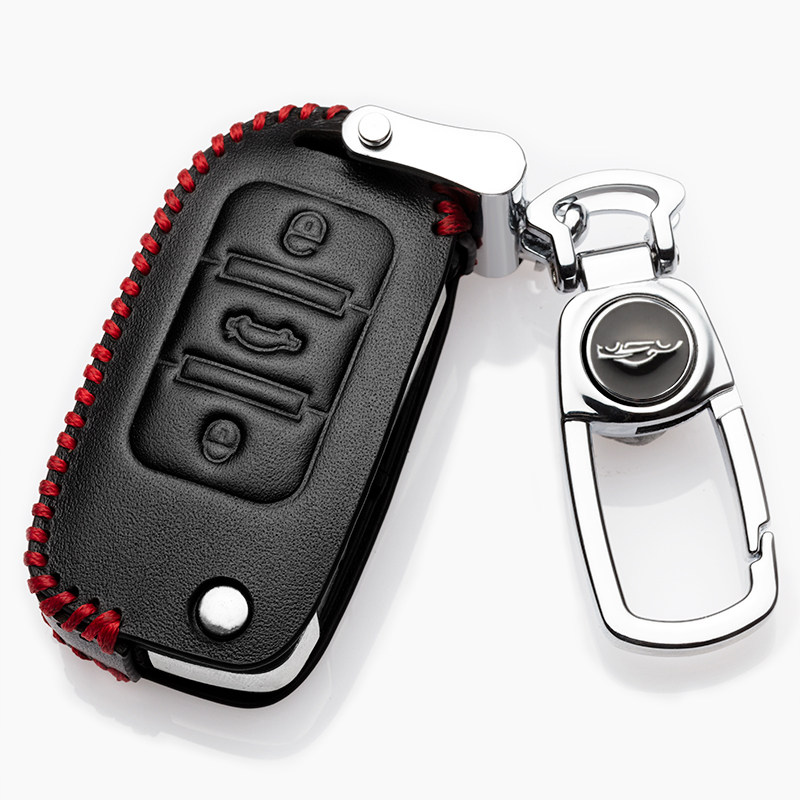 大众polo钥匙套女士专用polo钥匙包折叠菠萝polo车遥控钥匙套真皮