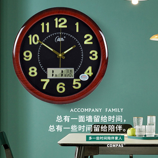 康巴丝静音钟表石英钟居家超静音挂钟客厅卧室壁挂装饰艺术时钟表