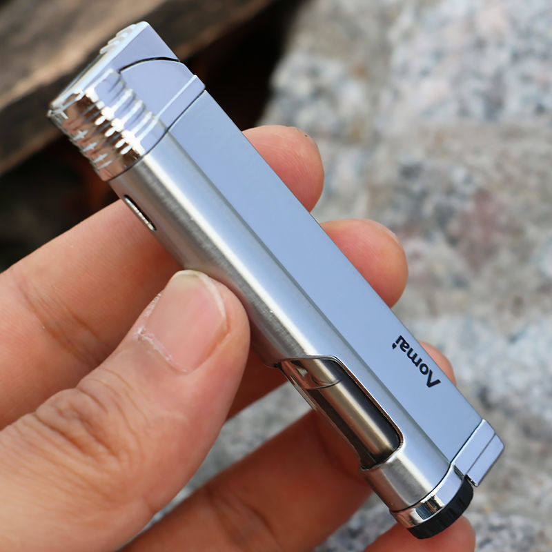 可可视充气打火机气体个性送男友超薄奥麦防风纤细长条创意迷你