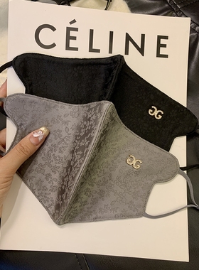 秋冬季女士保暖口罩高颜值双面德绒男色系防风防寒花朵防晒