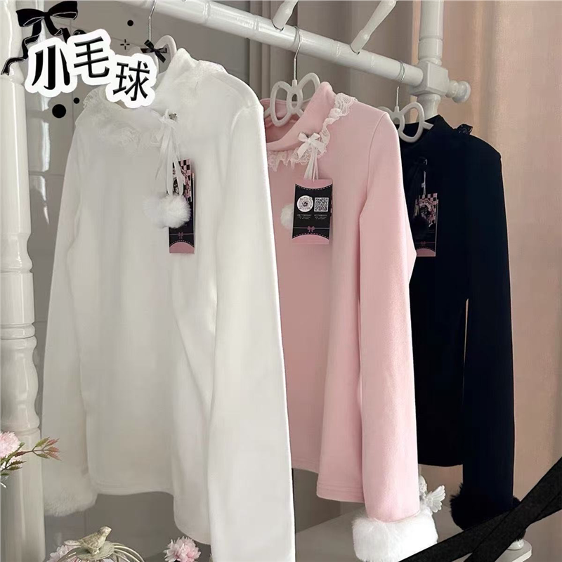 Lolita内搭半高领蝴蝶结衬衫