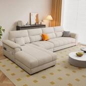 奶油风猫抓布沙发客厅钢琴键家用大小户型直排组合可拆洗布艺沙发