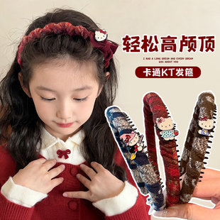可爱kt猫带齿发箍2025新款 小女孩不勒头防滑头箍宝宝碎发整理神器