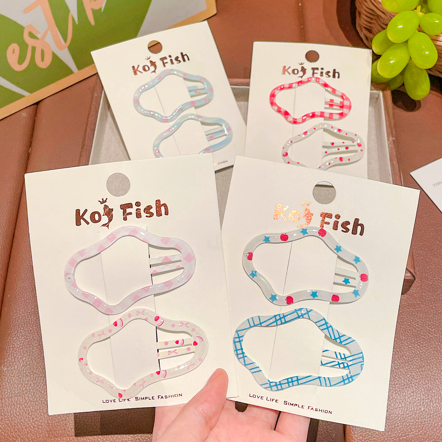 儿童彩色云朵发夹女童前额刘海