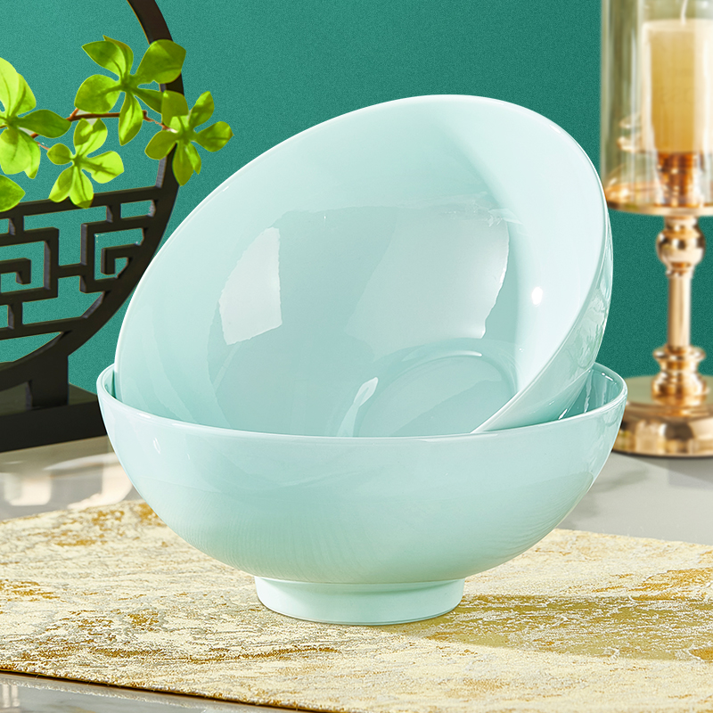 纬廷骨瓷青瓷釉下彩大汤碗