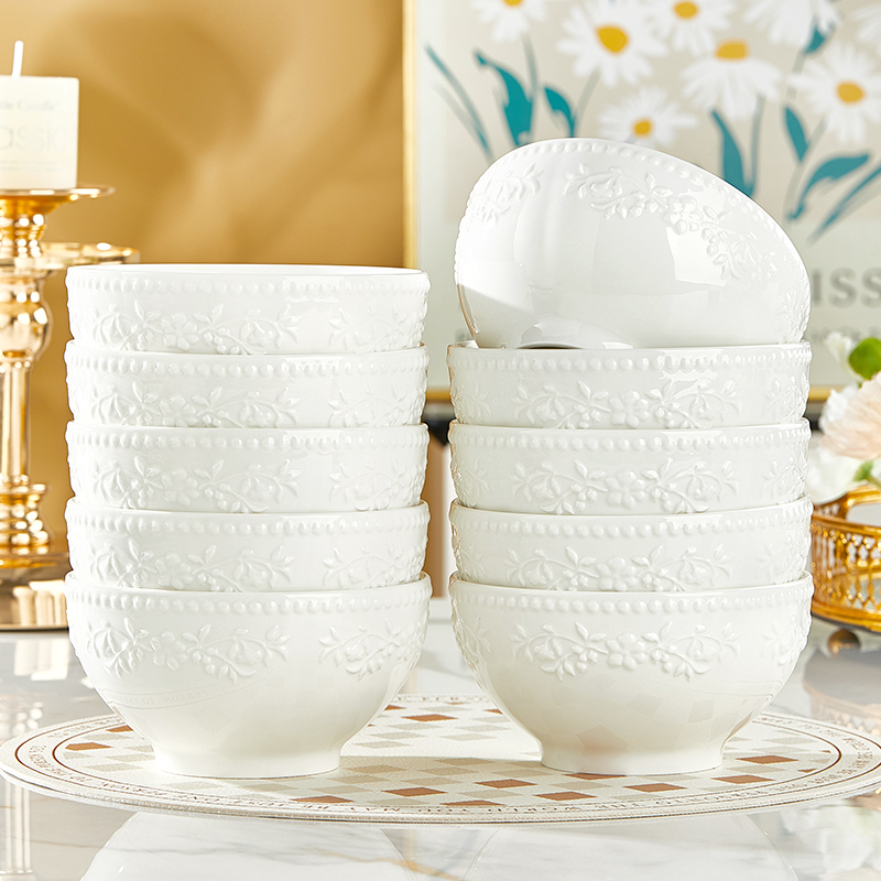 纬廷陶瓷纯白简约釉下彩健康餐具