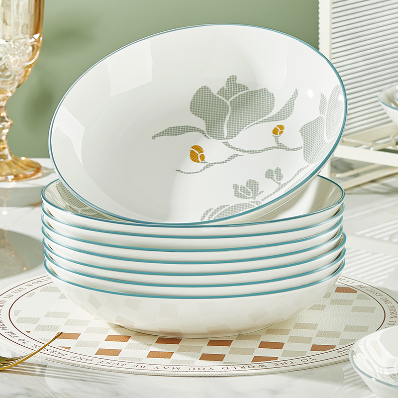 加厚陶瓷釉下彩餐具菜盘组合