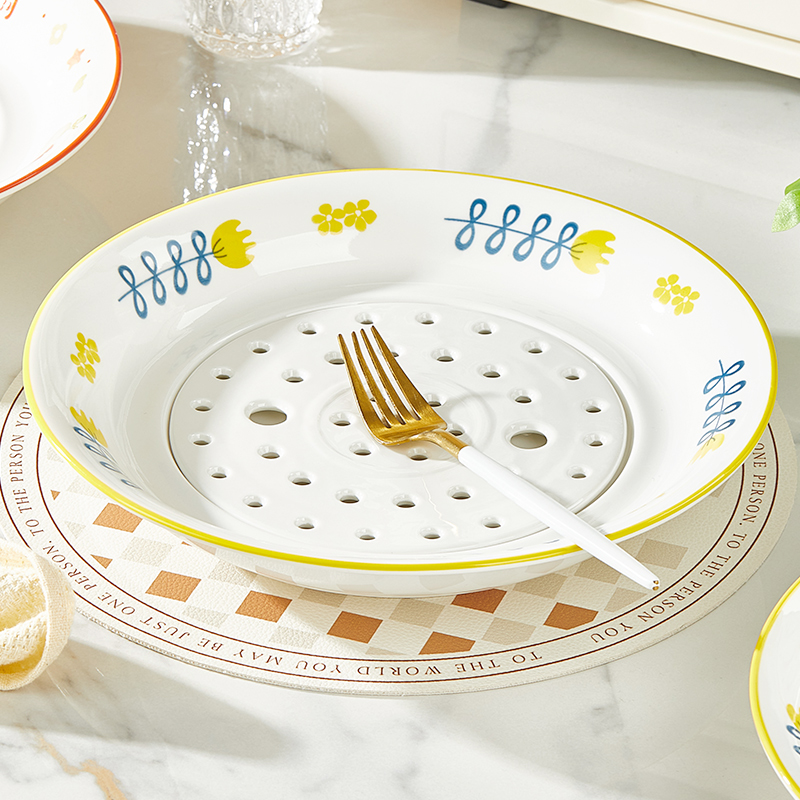 陶瓷家用釉下彩餐具饺子盘