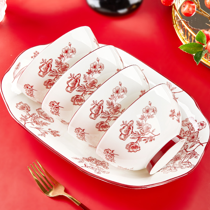 纬廷釉下彩陶瓷时尚家用饭碗