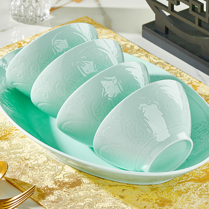 纬廷釉下彩骨瓷饭碗家用餐具