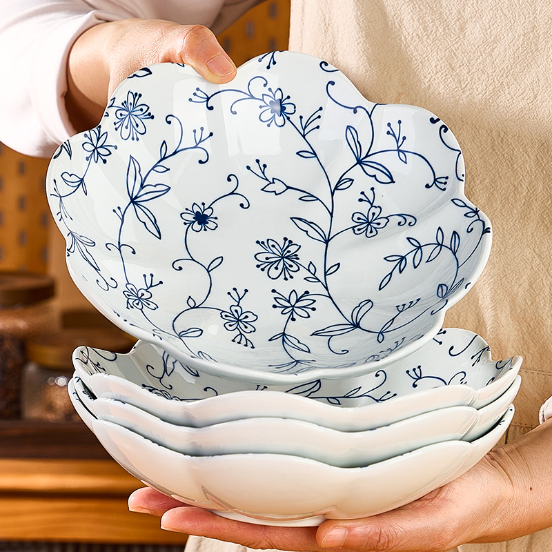 纬廷釉下彩陶瓷时尚家用菜盘