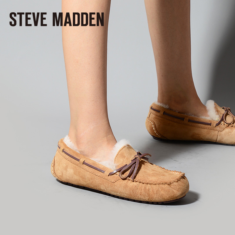 Steve Madden/思美登2021春季新品舒适皮毛一体保暖包子鞋 GENIAL 女鞋 浅口单鞋 原图主图