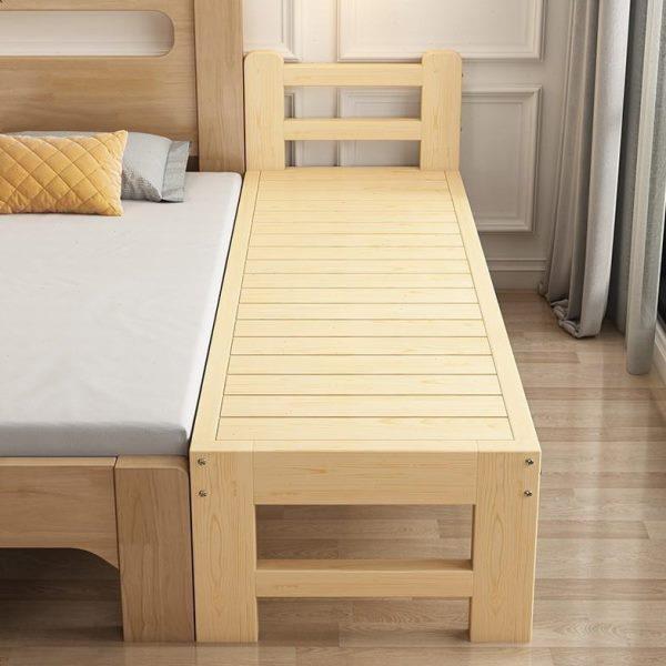 加宽单人升降床儿童宝宝带护栏拼接大床可折叠床边床加长定做实木