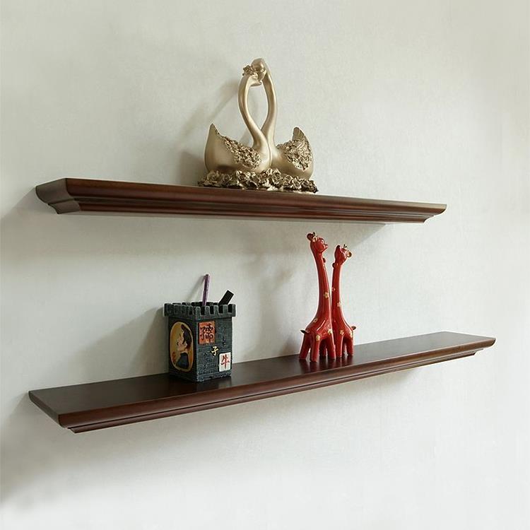 欧式实木一字隔板墙上置物架壁挂电视墙装饰架创意书架层板可定做