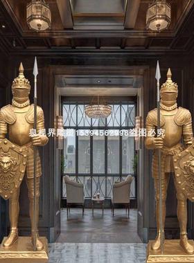 大型欧式迎宾罗马盔甲武士人物雕像别墅酒吧门厅庭院装饰花园摆件