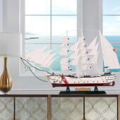 海鹰号一帆风顺帆船 饰品地中海风格 摆件成品模型手工工艺品 装