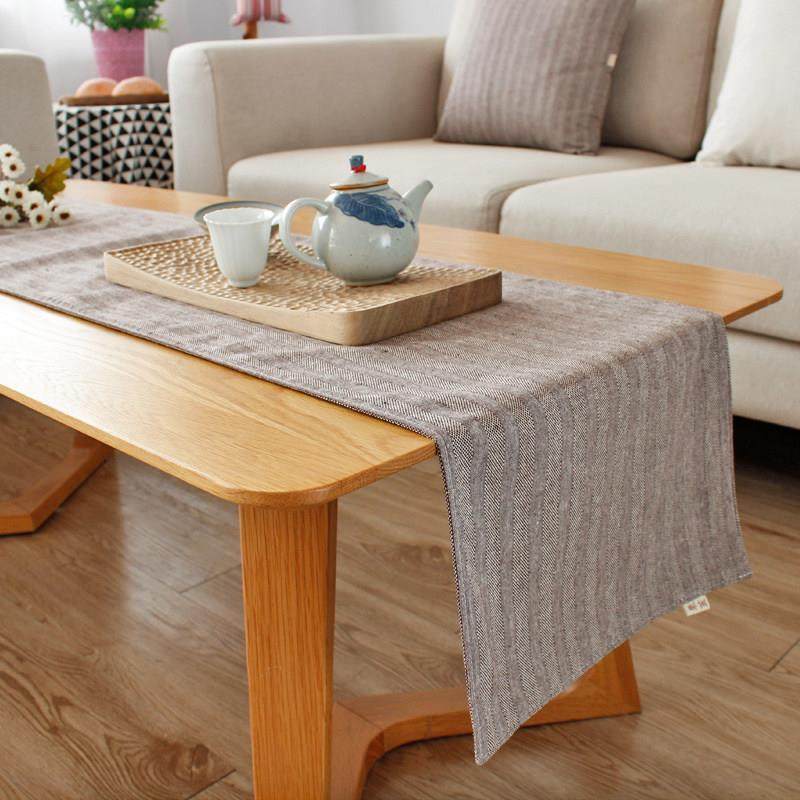 现代简约茶几桌旗布艺电视柜鞋柜盖巾纯色条纹棉麻餐桌桌旗床尾巾,居家布艺,桌旗,淘宝优惠券,粉丝福利购,淘宝优惠卷
