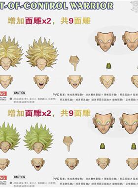 DKO失控战士布罗利头雕配件包 神灵芬里尔狼KONG素体