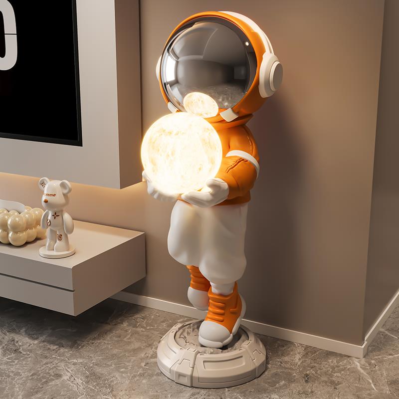 太空人客厅摆件轻奢太空人灯电视柜旁大型落地装饰品乔迁新居礼品