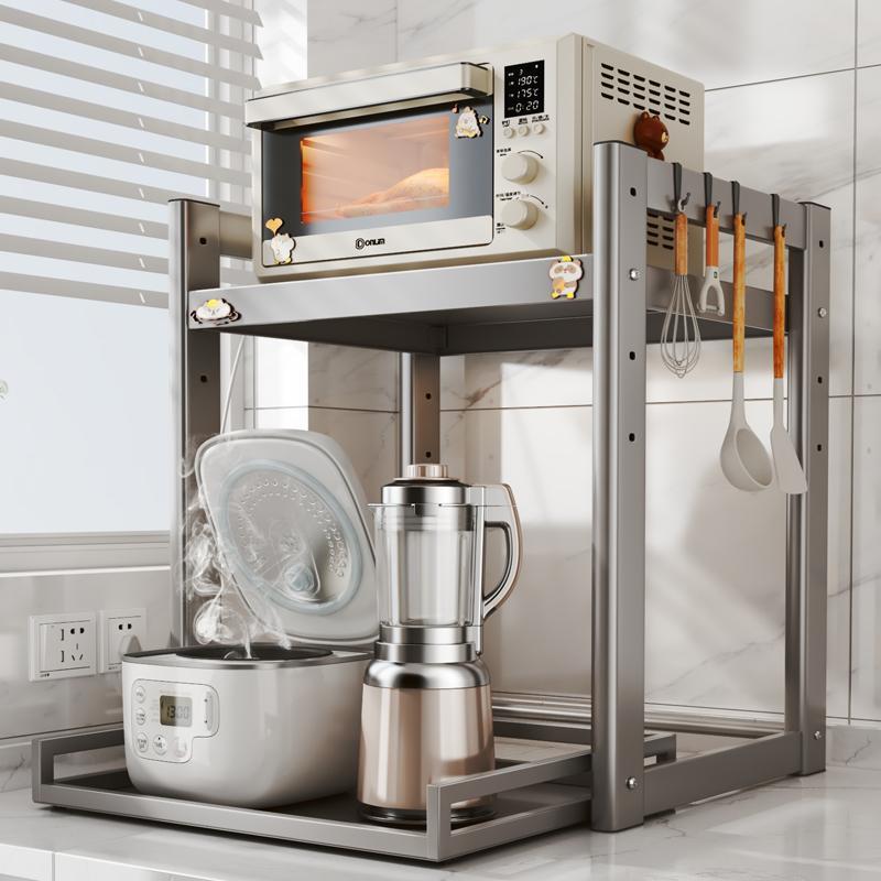 厨房电饭煲置物架多层台面多功能烤箱桌面空气炸锅微波炉收纳架子