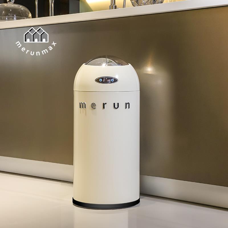 英国智能感应垃圾桶大容量不锈钢厨房客厅化妆室厕所可移动高颜值