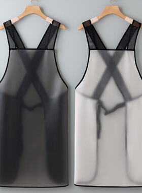 TPU围裙宠物店网红厨房家用工作服上班专用防水防油2026新款定制