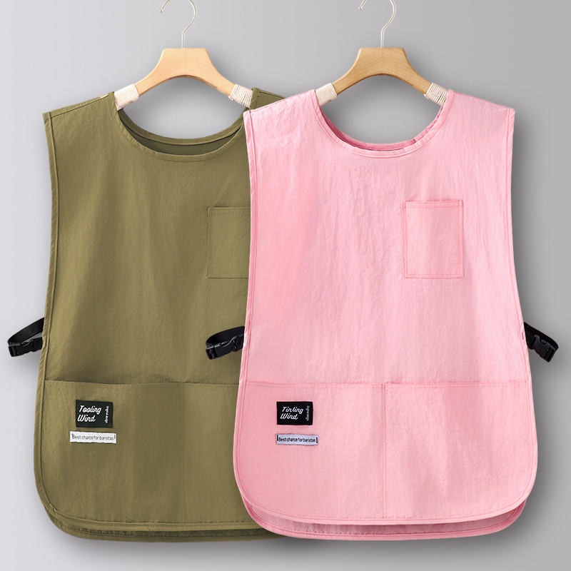 马甲坎肩式围裙厨房家用2025新款防水防油上班专用撸猫定制工作服