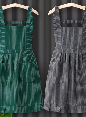 韩式夏天女烘焙围裙厨房家用2026新款餐饮纯棉做饭公主风工厂车间