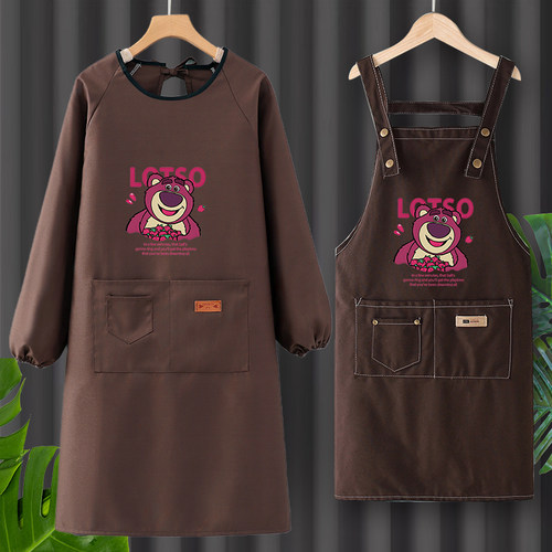 帆布围裙加厚耐磨厨房家用2025新款罩衣女做饭防油工作服上班专用
