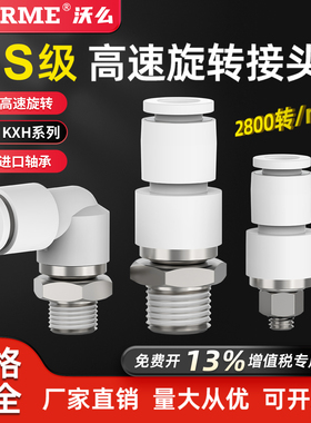 高速旋转气动气管360度万向快速接头S级KXL/KXH6/8/10-02/01/03M5