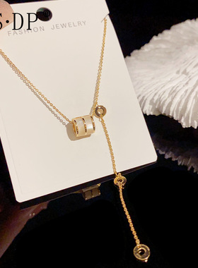 韩式时尚气质贝壳滚轮项链女小众设计感百搭颈链独特设计感锁骨链