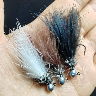 羽毛jig铅头版武力八哥黑坑鲈鱼鳟鱼翘嘴鳜鱼路亚饵