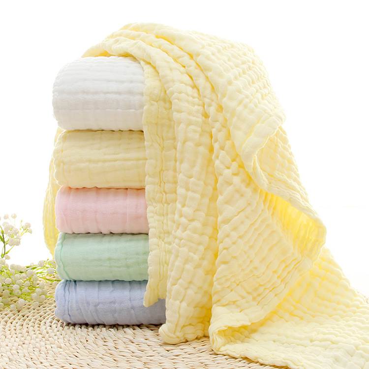0一3月新生婴儿专用浴巾纱布6层超软全棉吸水速干宝宝盖毯大毛巾