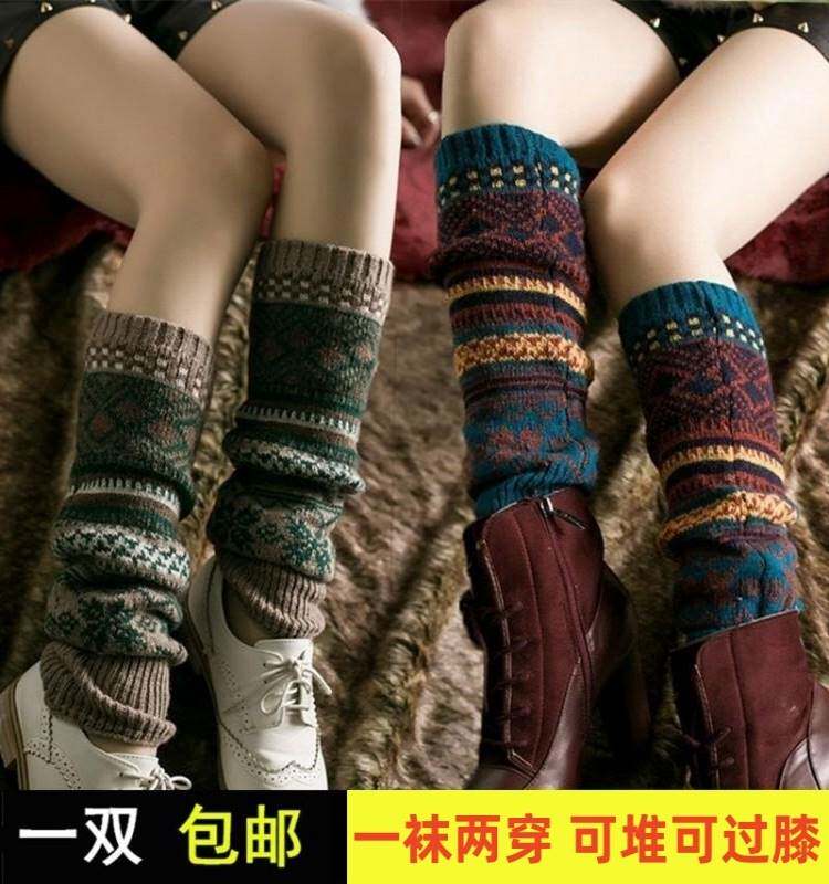 护腿套袜长筒袜配靴子高筒袜套过漆堆堆袜长款过膝长女秋冬季保暖