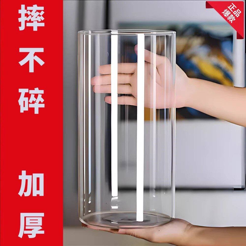 鱼缸透明防摔亚克力鱼缸简约圆筒斗鱼缸客厅办公室桌面家用造景鱼