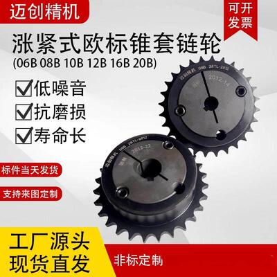 欧标涨紧式锥套链轮06B08B10B12B16B单排双排三排机械传输链轮