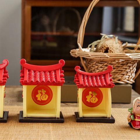 妙工坊财神庙土地庙神仙庙屋办公室手办小公仔佛龛小房子寺庙摆件