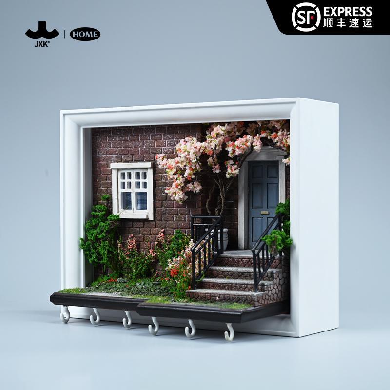 非现货JXK&Home艺术浮雕画框光感夜灯小屋微缩场景模型树脂工艺品