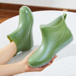 日系雨鞋女短筒时尚款胶鞋外穿加绒棉防水鞋雨季洗车工作防滑雨靴